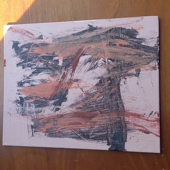 Handmade Abstract Acrylic Painting on Canvas Board- bold action painting! - Picture 3 of 4